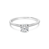 14K White Gold 1/2 Cttw Round Lab Grown Diamond 4 Prong Solitaire Engagement Ring (F-G Color, VS2-SI1 Clarity) - Size 7