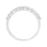 IGI Certified 1/2 Cttw Diamond 10K White Gold Prong Set Fluted Band Style Ring (I-J Color, I2-I3 Clarity) - Size 7