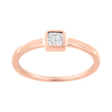 14K Rose Gold Plated .925 Sterling Silver 1/20 cttw Miracle Set Diamond Promise Ring (J-K Color, I1-I2 Clarity) - Size 6