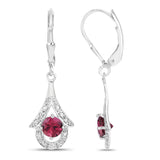 1.20 Carat Genuine Pink Tourmaline .925 Sterling Silver Earrings