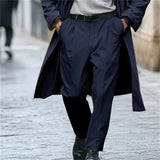Mens Business Formal Solid-Color New-Style Outdoor Street-Style Straight-Leg Suit Trousers