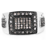 0.52 Carat Genuine Champagne Diamond .925 Sterling Silver Ring