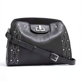 Calvin Klein Clementine Mercury Leather and Celestial Stud Embellished Crossbody