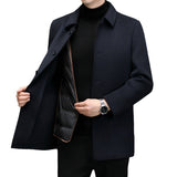 Detachable-lining Casual Wool Coat