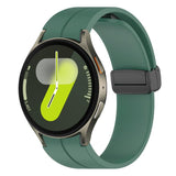 Folding Magnetic Black-clasp Silicone Watch Strap