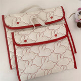Embroidered Rabbit Pattern Portable Tablet Storage Bag