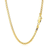 2.5mm 14k Yellow Gold Semi Solid Box Chain
