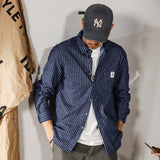 Casual Edgy-chic Vertical-striped Artistic Shirt