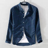 Mens Long Sleeve Casual Slim-fit Youth Style Japanese Style Simple And Breathable