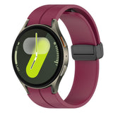 Folding Magnetic Black-clasp Silicone Watch Strap
