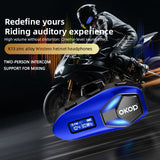 KP-293 Hot-Selling New Helmet Bluetooth Headset Waterproof Dustproof Noise-Canceling Intercom With Digital Display RGB Lighting In Stock