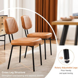 Modern Mid-Century Dining Chairs – Upholstered PU Leather with Metal Legs (Set of 4)