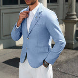 Mens Business-style Single-breasted Blazer With A Notch Lapel