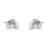 .925 Sterling Silver Round Cut Diamond Fashion Stud Earrings (0.10 cttw, I-J Color, I2-I3 Clarity)