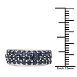 1.70 Carat Genuine Blue Sapphire .925 Sterling Silver Ring