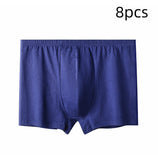 Men's High-waisted Pure Cotton Plus Size Loose Deep-crotch Cotton Breathable Boxer Shorts