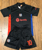 Lionel Messi Away Black Barcelona Soccer Jersey Kids Toddler & Youth Sizes