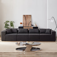 104-Inch Corduroy  Modular L Shaped Sectional Sofa,Luxury Floor Couch Set,Upholstered Indoor Furniture,Foam-Filled Compressed Sofa for Living Room,Bedroom,4 PC Free Combination