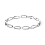 14K White Gold 1.00 Cttw Paperclip Link Bracelet