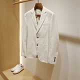 Plus-size Mens Linen Slim-fit Suit Set