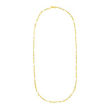 14k Yellow Gold Paperclip Chain and Pearl Necklace