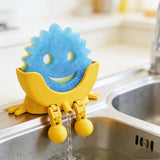 A Dish Sponge Holder With A Draining Rackemoji Design For Neater More Organized Storage