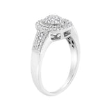 .925 Sterling Silver 1/3 Cttw Pave Set Round-Cut Diamond Braided Halo Cocktail Ring (I-J Color, I2-I3 Clarity) - Size 7