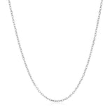 14k White Gold Faceted Cable Link Chain 1.3mm