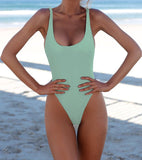 S - XXL Sexy White One Piece Swimsuit Women Thong Swimwear High Cut Trikini Backless Monokini Bather Bathing Suit Swim Bodysuit