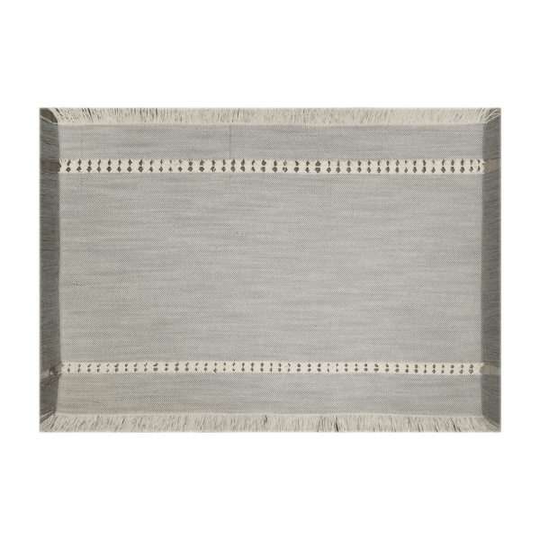 Better Home & Gardens Grey Fringe Placemat