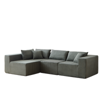 104-Inch Corduroy  Modular L Shaped Sectional Sofa,Luxury Floor Couch Set,Upholstered Indoor Furniture,Foam-Filled Compressed Sofa for Living Room,Bedroom,4 PC Free Combination