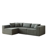 104-Inch Corduroy  Modular L Shaped Sectional Sofa,Luxury Floor Couch Set,Upholstered Indoor Furniture,Foam-Filled Compressed Sofa for Living Room,Bedroom,4 PC Free Combination