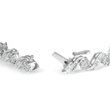 14K White Gold 2.00 Cttw Diamond Cluster and Spiral Link Bracelet (I-J Color, I1-I2 Clarity) - 7"