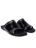 Burberry Black Leather Slippers Women