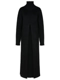 Jil Sander Black Alpaca Blend Dress Women
