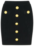 Balmain Black Viscose Blend Miniskirt Women