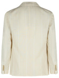 Eleventy Cream Cotton Blend Blazer Men