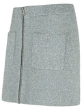 Ganni 'Sparkle' Silver Wool Blend Miniskirt Women