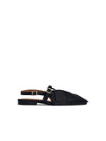Ganni 'Big Bow' Black Polyester Ballet Flats Women