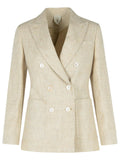 Max Mara Ivory Linen Blend Blazer Women