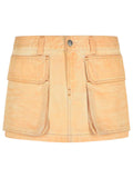 Diesel Beige Cotton Miniskirt Women