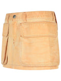 Diesel Beige Cotton Miniskirt Women