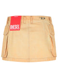 Diesel Beige Cotton Miniskirt Women