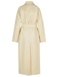Sportmax Ivory Leather Trench Coat Women