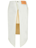 Jw Anderson 'Layered' White Cotton Skirt Women