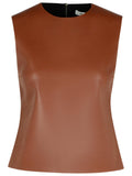 Jw Anderson Brown Leather Tank Top Women