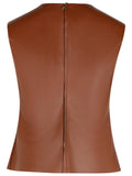 Jw Anderson Brown Leather Tank Top Women