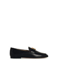 Tod's Black Leather Loafers Women
