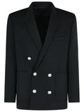 Balmain Black Virgin Wool Blazer Men