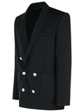 Balmain Black Virgin Wool Blazer Men